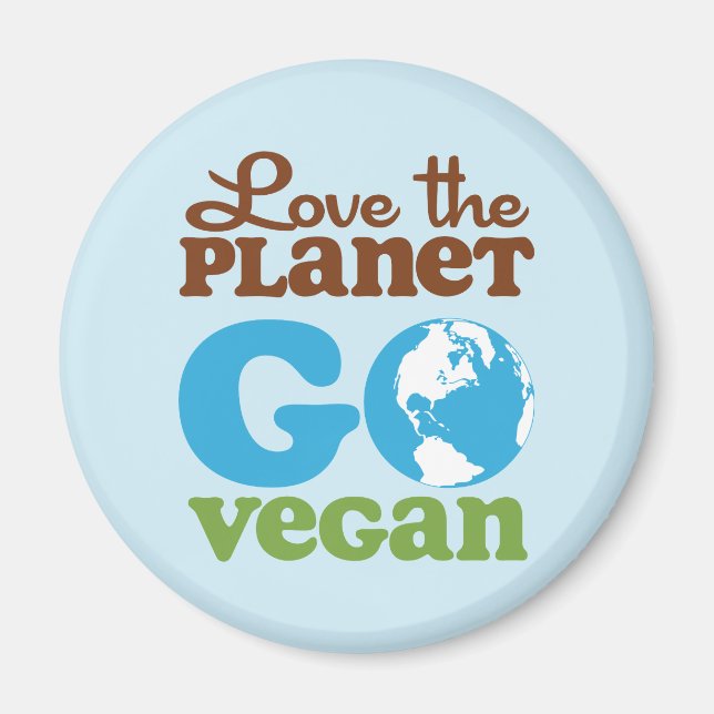 Imán Amar al planeta Go Vegan (Frente)