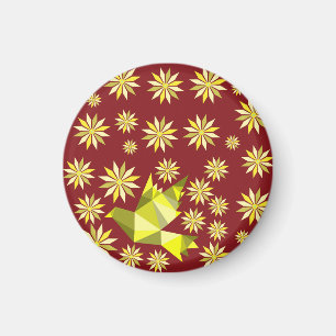 IMÁN AMAR AVE CON REGALO DE FLORES DÍA ESPECIAL, CUMPLE