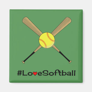 Imán Amar el softbol etiqueta eslogan deportes verdes