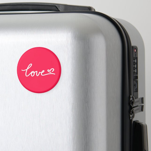 Imán Amar el texto blanco en rosa (In Situ (Equipaje))