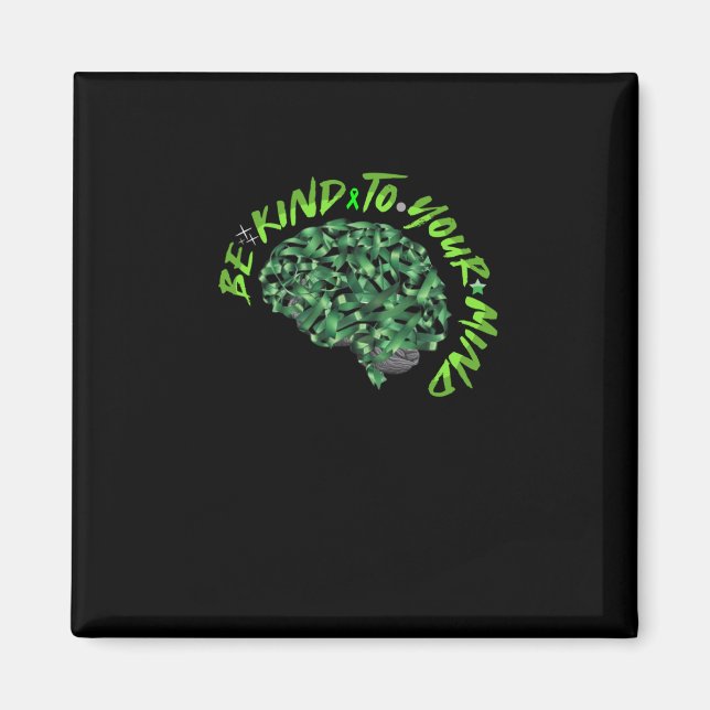 Imán Amar Su Mente Cerebro De Cinta Verde - Mental H (Frente)