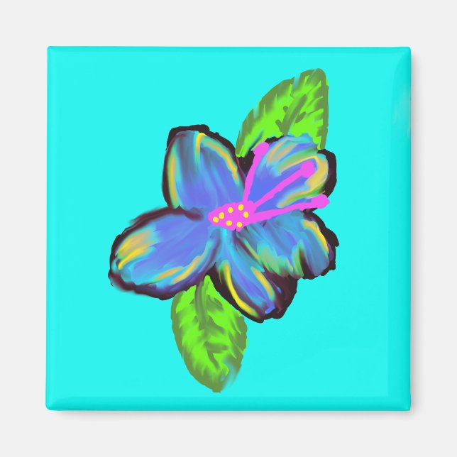 Imán Amarillo amarillo azul de lavanda (Frente)