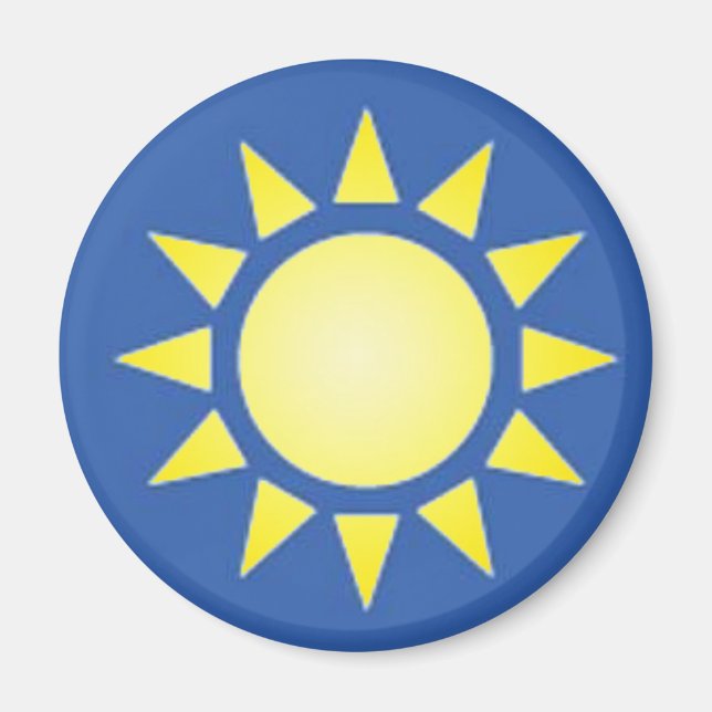 Imán amarillo de sol (Frente)
