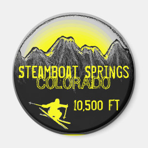 Imán amarillo del esquí de Steamboat Springs