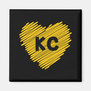 Imán Amarillo Kansas City Heart Lover Football KC Mens