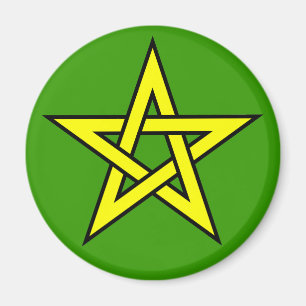 Imán Amarillo pentagrama en verde