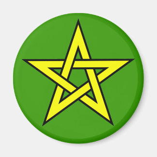 Imán Amarillo pentagrama en verde