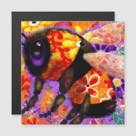 Imán amarillo rojo de burbuja de abeja floral