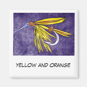 Imán "Amarillo y Naranja" Fly Fishing Art Magnet