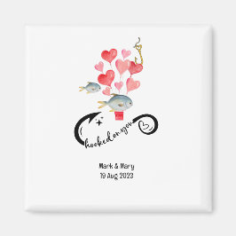 Imán Amarrado a los amantes de la pesca Boda Watercolor