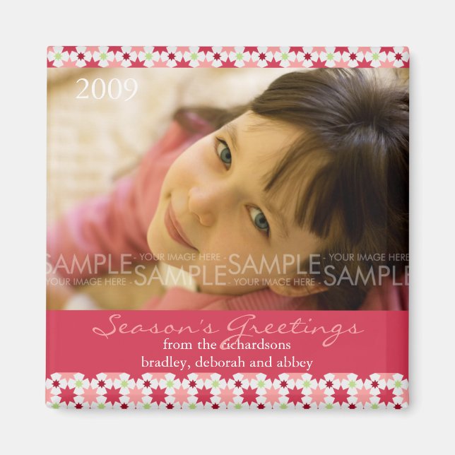 Imán Amaryllis Stars :: Navidades Photo Magnet (Frente)