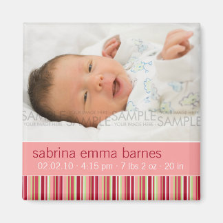 Imán Amaryllis Stripes ・ Invitación del bebé