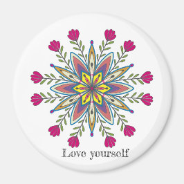 Imán Amate Mandala Flowers