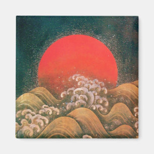 Imán AMATERASU , SUN GODDESS , oro marrón rojo