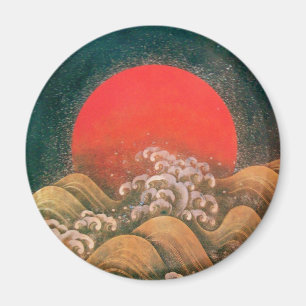 Imán AMATERASU , SUN GODDESS , oro marrón rojo
