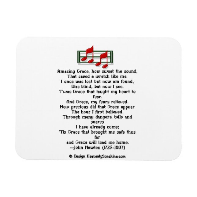 Imán Amazing Grace Hymn (Horizontal)