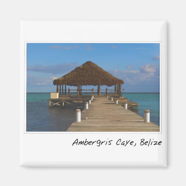 Imán Ambergris Caye Belize Destino de viajes (Frente)