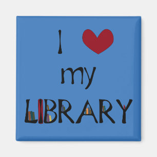 Imán Ame mi biblioteca - cambie el color