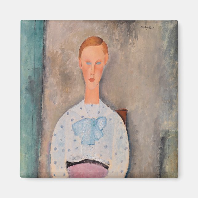 Imán Amedeo Modigliani - Chica con una blusa polka-dot (Frente)