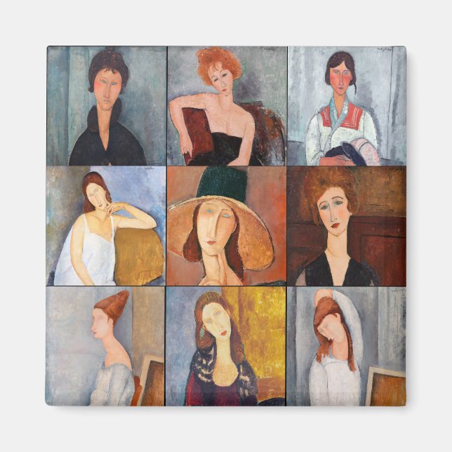 Imán Amedeo Modigliani - Collage de obras maestras (Frente)