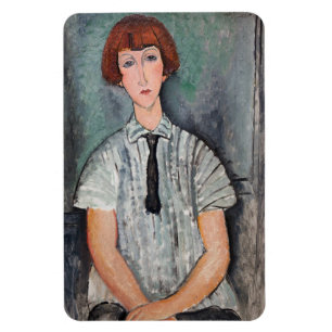 Imán Amedeo Modigliani - joven Chica en una casa a raya