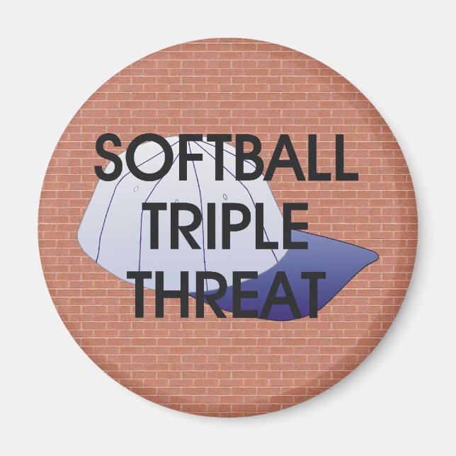 Imán Amenaza triple de softball superior (Frente)