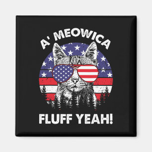 Imán A'meowica Fluff Yeah Patriótico Estadounidense 4 D