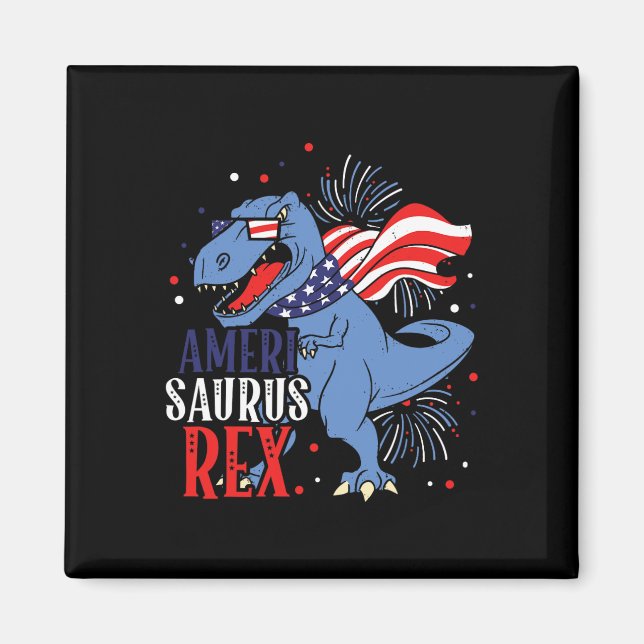 Imán Ameri Saurus Rex 4 de julio Dinosaurio Independenc (Frente)