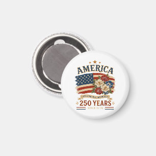 Imán América 250 años desde 1776 Bandera floral patriót