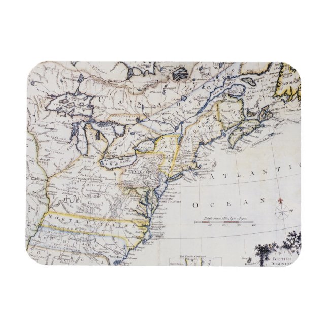 Imán AMÉRICA COLONIAL: MAPA, c1770 (Horizontal)