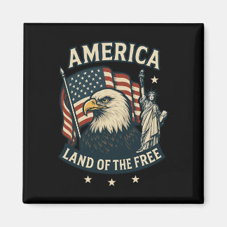 Imán América Tierra De Los Libres Bandera De EE. UU. 4 