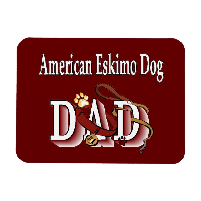 Imán American Eskimo Dog DAD (Horizontal)