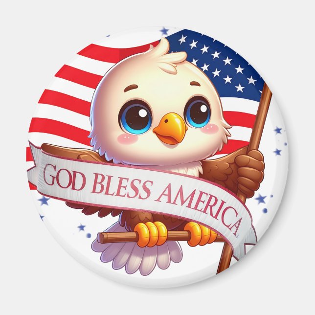 Imán American Flag Red White Blue Patriotic Eagle🦅🇺🇸 (Frente)