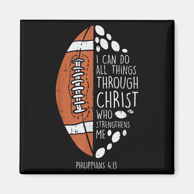Imán American Football I Can Do Things Bible God Jesus  (Frente)