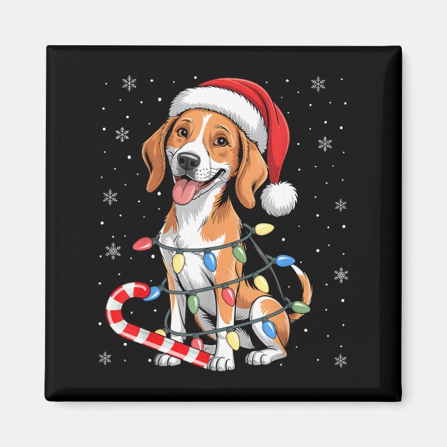 Imán American Foxhound Dog Ugly Christmas Candy Cane Tr (Frente)