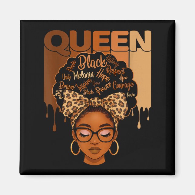 Imán American Melanin History Queen Black African Humor (Frente)