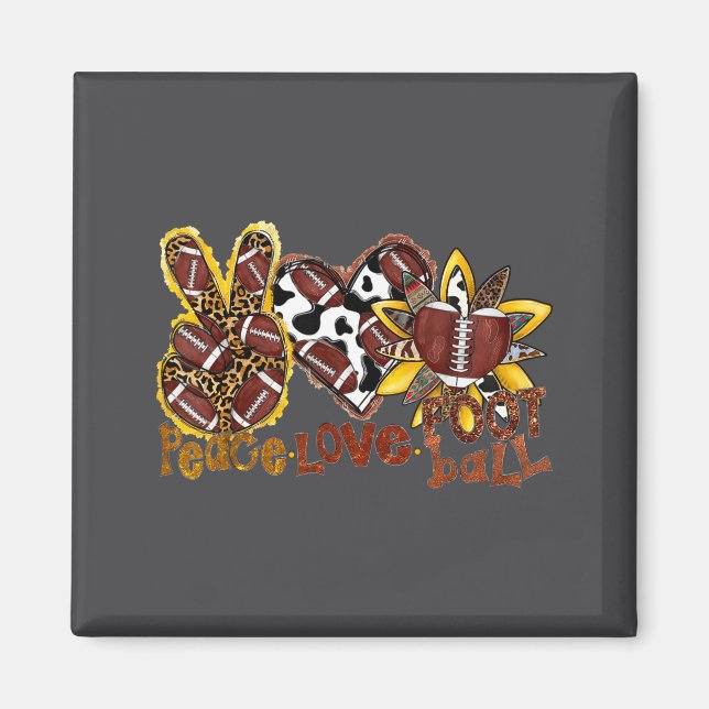 Imán American Peace Football Football Leopard Love Love (Frente)