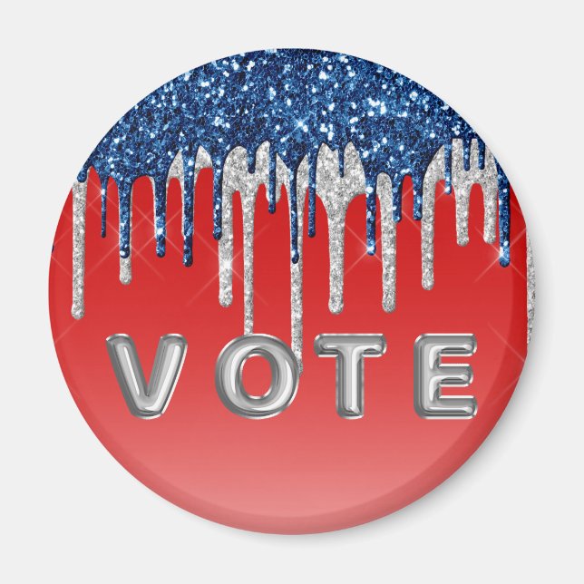 Imán Americana Glitter Drip Vote (Frente)