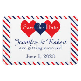Imán Americana Hearts Wedding Save the Date