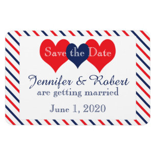 Imán Americana Hearts Wedding Save the Date