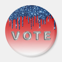 Imán Americana Red Blue Glitter Drip Vote