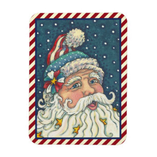 IMÁN AMERICANA ST. NICK, MAGNET DE NAVIDADES PATRIÓTICO