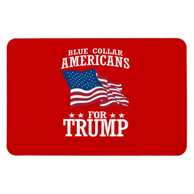 IMÁN AMERICANOS COLARES AZULES PARA TRUMP (Horizontal)
