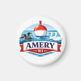 Imán Amery Wisconsin Lake Life Souvenir - Magnet