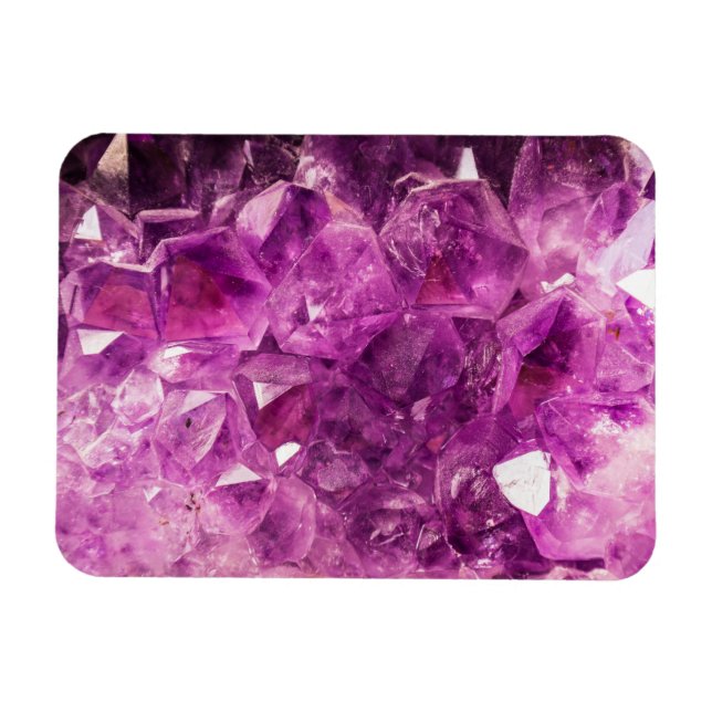 Imán Amethyst Gemstone Imagen Brillante y Parkly (Horizontal)