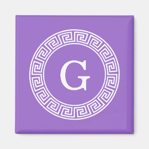Imán Amethyst What Greek Key Rnd Frame First Monograma