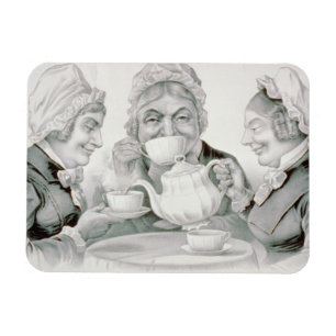 Imán Amigas de la fiesta de té vintage, una taza que an
