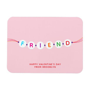 Imán Amigo lindo brazalete de amistad rosa San Valentín