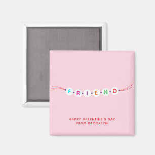 Imán Amigo lindo brazalete de amistad rosa San Valentín