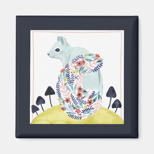 Imán Amigos de Clementine | ardilla de arte popular (Frente)